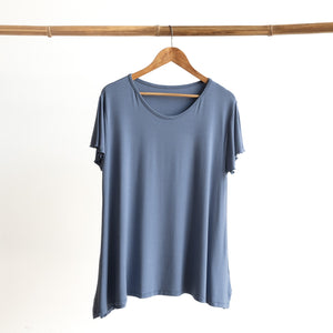 A-Line Tunic Tee by KOBOMO Bamboo - Flutter Sleeve