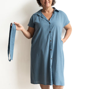 Be My Cotton Shirt Dress by KOBOMO Cotton Classics