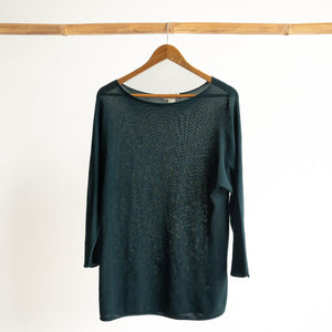 Boat Neck Knit Top by Orientique Australia - 3/4 Sleeve - 1291