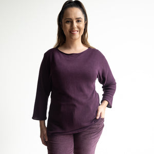 Boat Neck Knit Top by Orientique Australia - 3/4 Sleeve - 1291