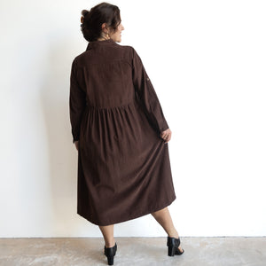 Cotton Corduroy Shirt Dress by Orientique Australia - 20070