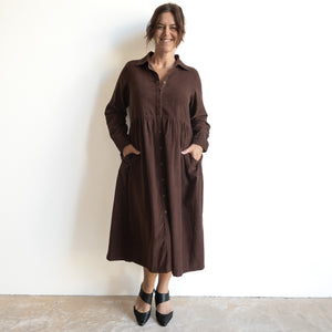 Cotton Corduroy Shirt Dress by Orientique Australia - 20070