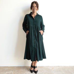 Cotton Corduroy Shirt Dress by Orientique Australia - 20070