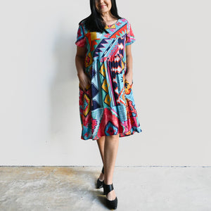 Gathered Short Sleeve Sun Dress by Orientique Australia - Zio - 41022 -  KOBOMO