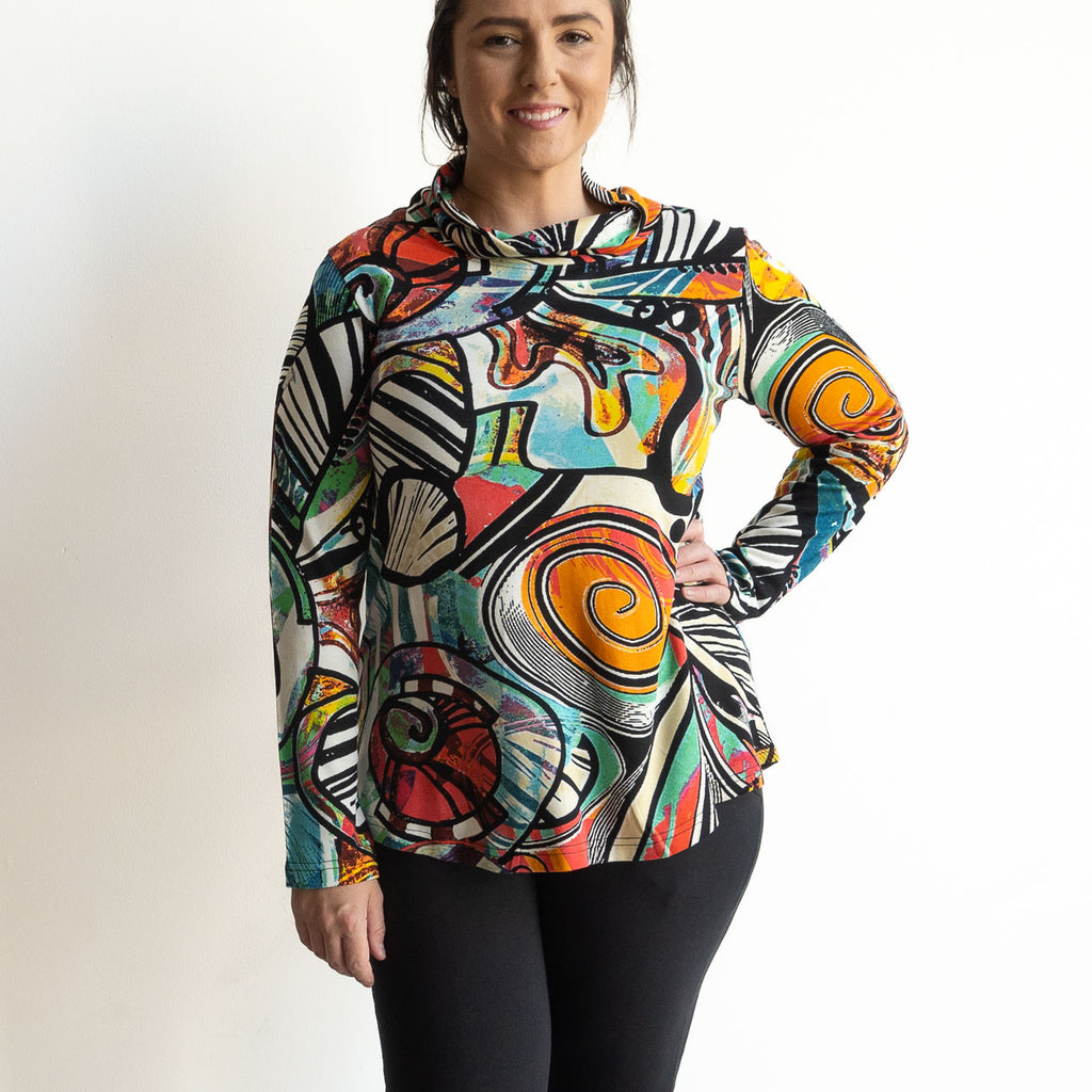 Jersey Cowl Jumper by Orientique Australia - Jailhouse Rock - 62736
