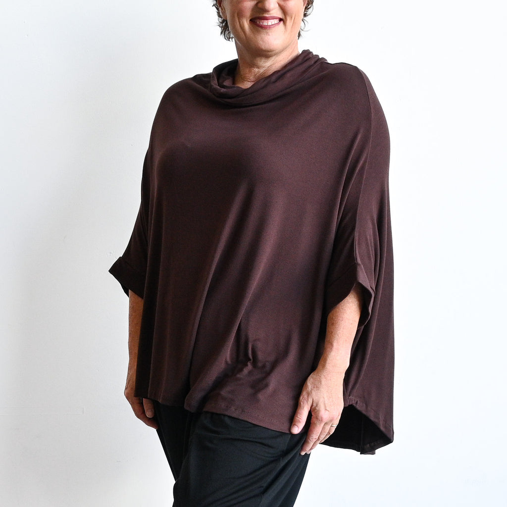 Lazy Days Cape Top by KOBOMO Bamboo - ChocolateBrown KOBOMO
