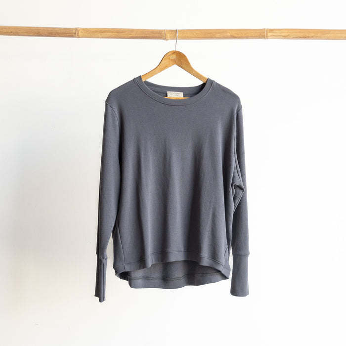 Lux Leisure Stretch Terry Crew Sweater by Orientique Australia - 52003