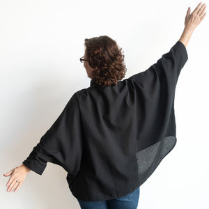 Mandarin Cape Blouse by KOBOMO Cotton Classics