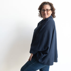 Mandarin Cape Blouse by KOBOMO Cotton Classics