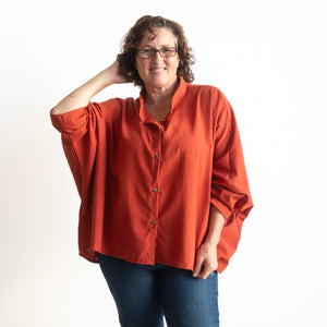 Mandarin Cape Blouse by KOBOMO Cotton Classics