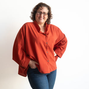 Mandarin Cape Blouse by KOBOMO Cotton Classics