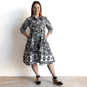 Poplin Shirt Dress by Orientique Australia - Suriname Black - 40174