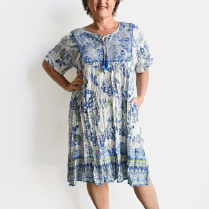 Summer Breeze Smock Dress by Orientique Australia - Rhodes - 81229 - 24-FitsBustupto140cm KOBOMO