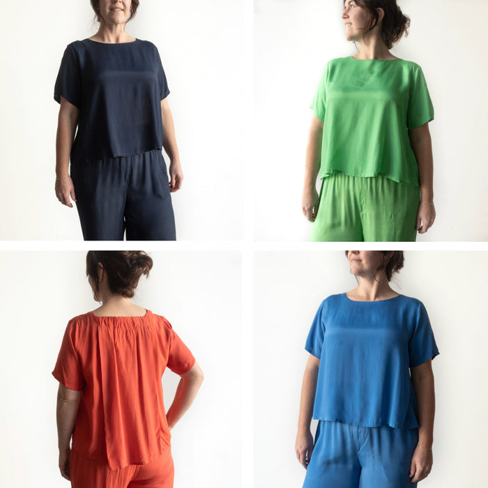 Shantung Short Sleeve Blouse by Escape - 32381