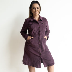 Stretch Corduroy Button Dress by Orientique Australia - 20071