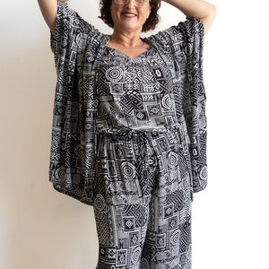 Zen Kimono Wrap - Geometric