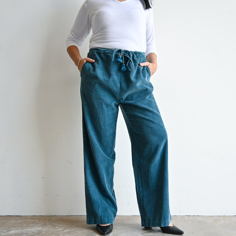 Corduroy Wide Leg Pant by Orientique Australia - 2607 - KOBOMO