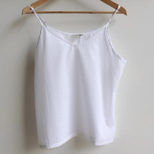 Cotton Camisole Top in Petite to Plus Sizes. White.