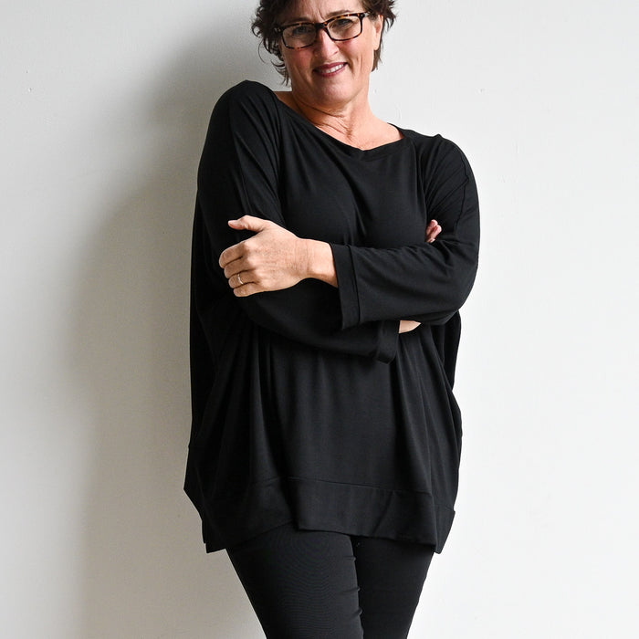Just Wow Boat Neck Top in Bamboo by KOBOMO