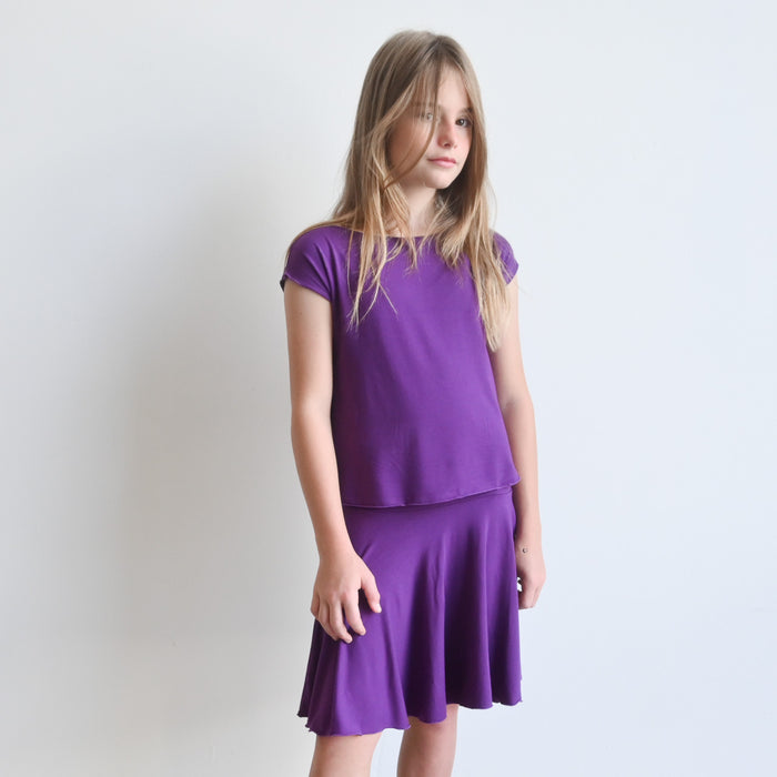 Girl's Square Cut T-shirt in Bamboo by KOBOMO Play