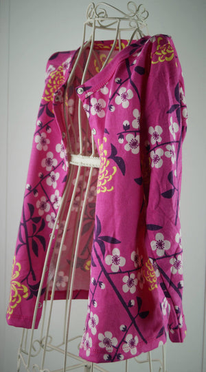 Girl's Cotton Cardigan Top - Pink BlossomKOBOMO Girl's Tees + Tops