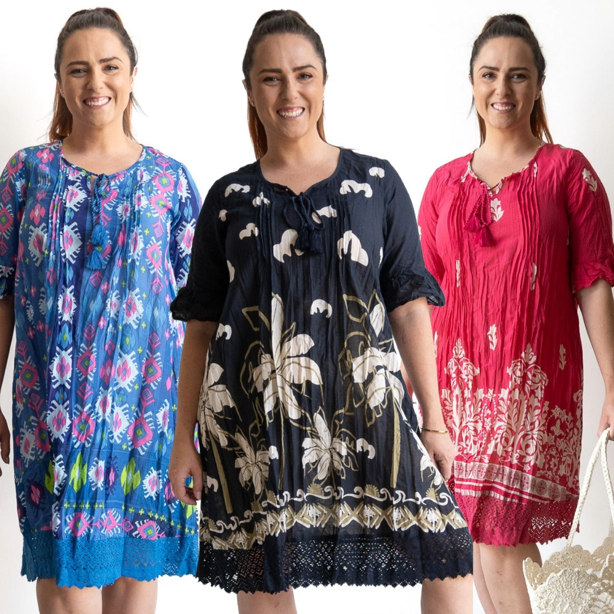 Lace Hem Cotton Twist Dress