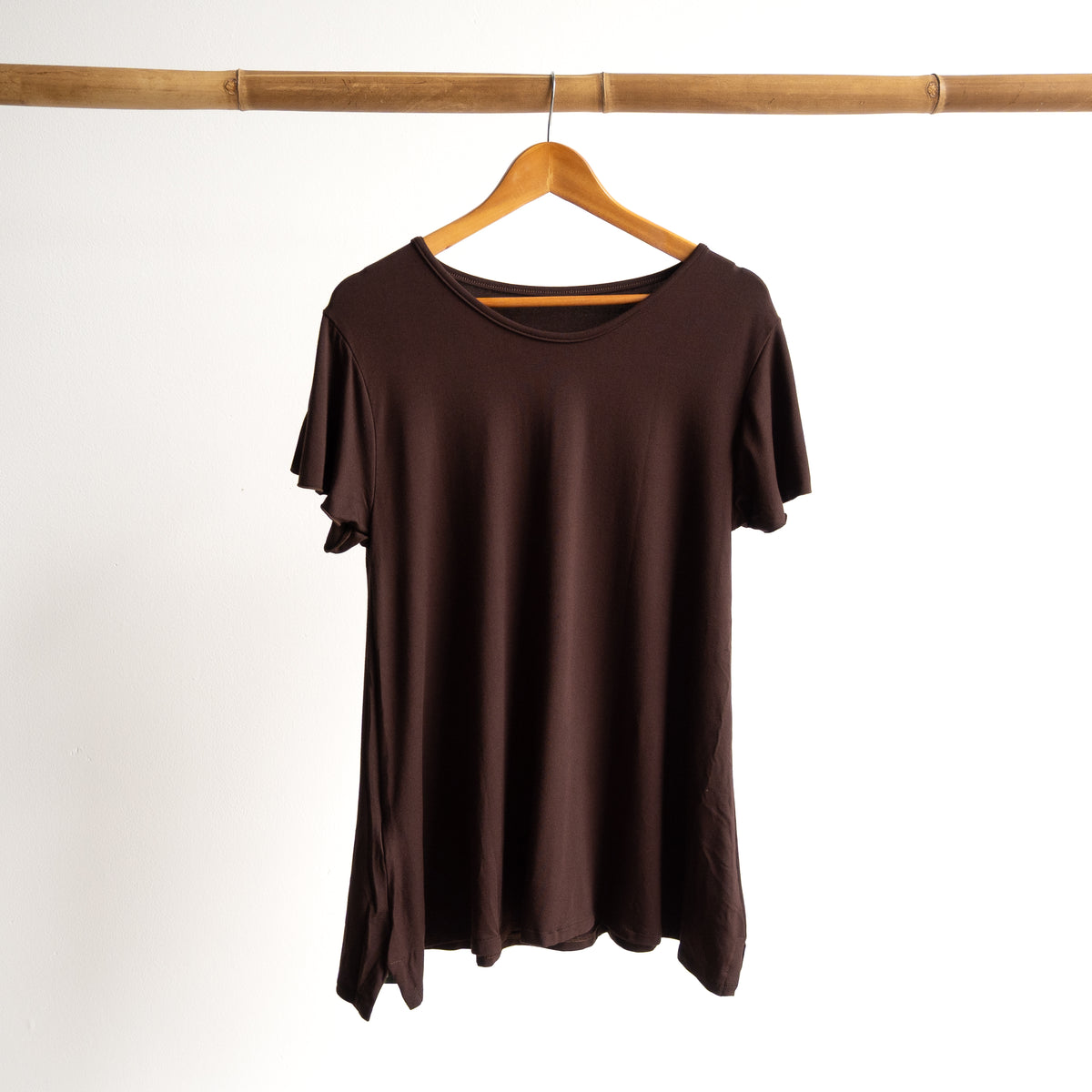 A-Line Tunic Tee by KOBOMO Bamboo - Flutter Sleeve