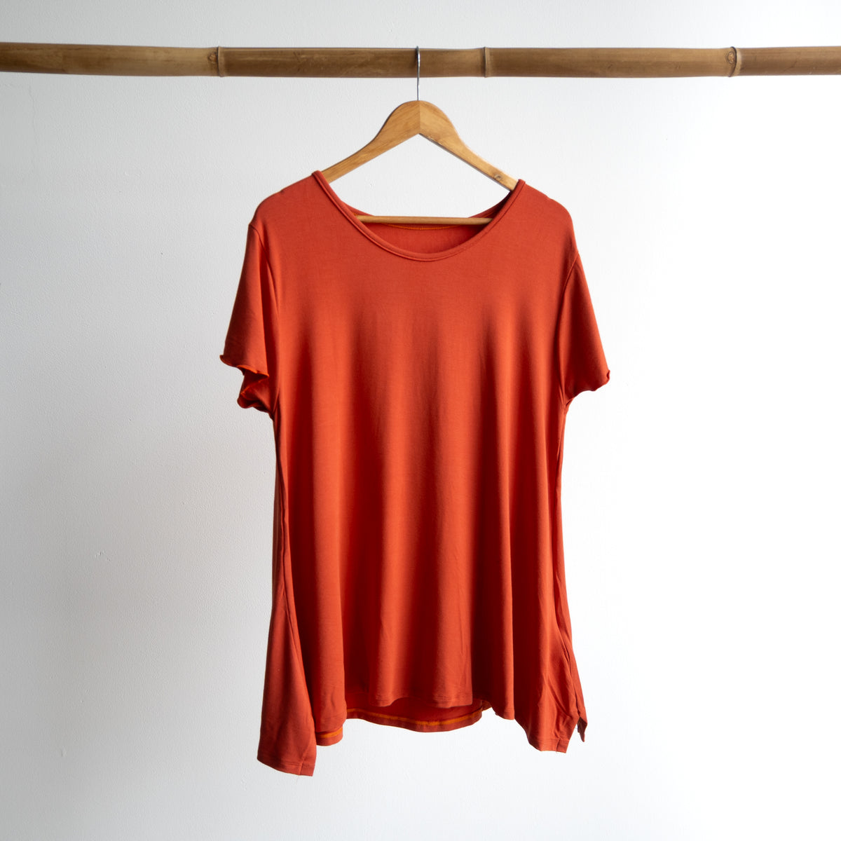 A-Line Tunic Tee by KOBOMO Bamboo - Flutter Sleeve