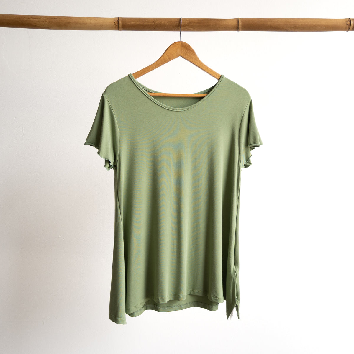 A-Line Tunic Tee by KOBOMO Bamboo - Flutter Sleeve
