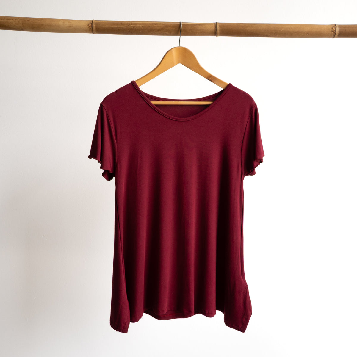 A-Line Tunic Tee by KOBOMO Bamboo - Flutter Sleeve