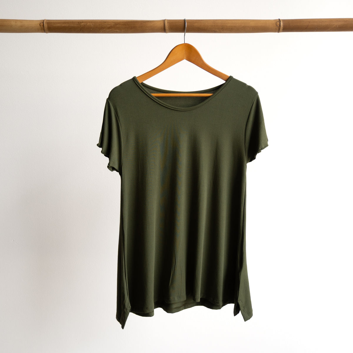 A-Line Tunic Tee by KOBOMO Bamboo - Flutter Sleeve