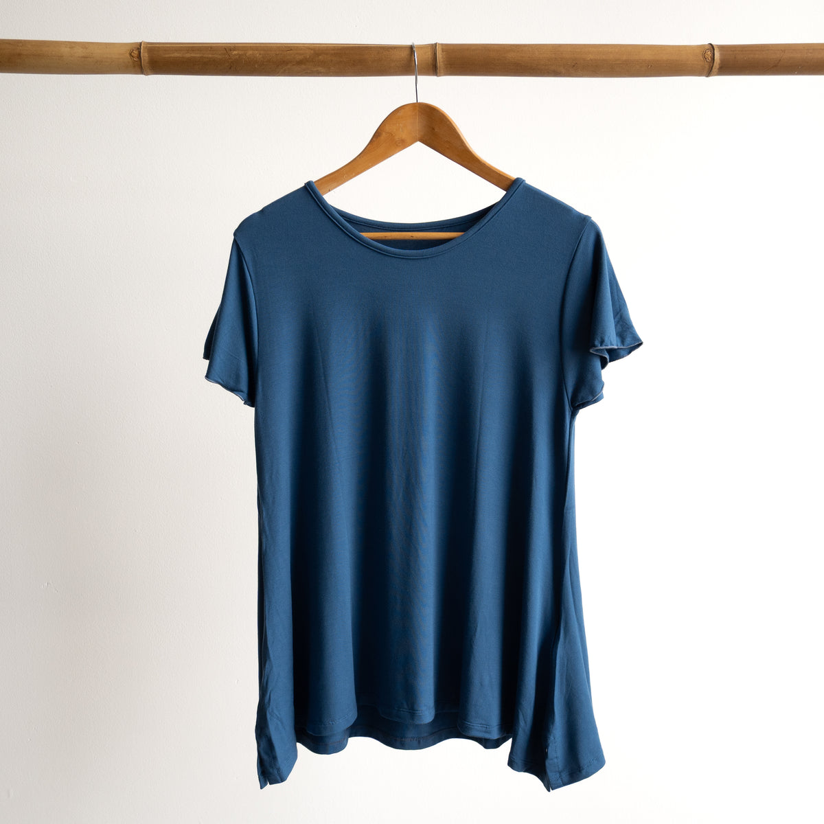 A-Line Tunic Tee by KOBOMO Bamboo - Flutter Sleeve