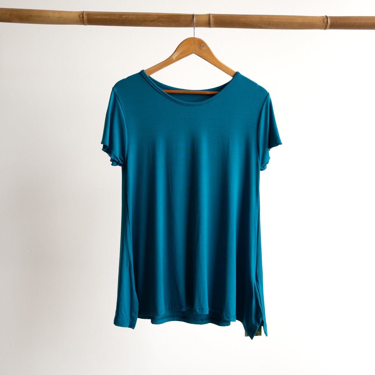 A-Line Tunic Tee by KOBOMO Bamboo - Flutter Sleeve