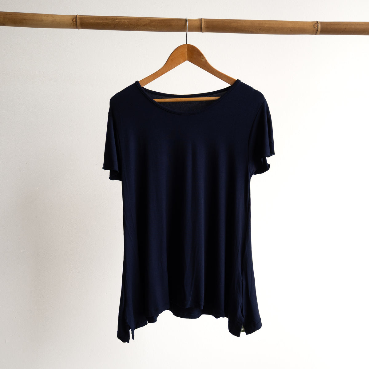 A-Line Tunic Tee by KOBOMO Bamboo - Flutter Sleeve