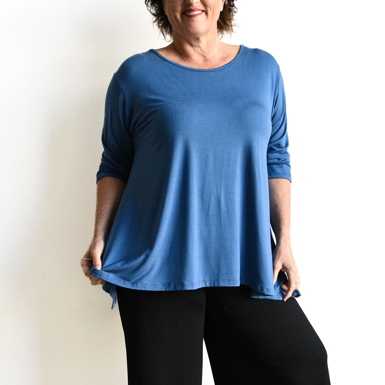 A-Line Tunic Tee by KOBOMO Bamboo - 3/4 Sleeve