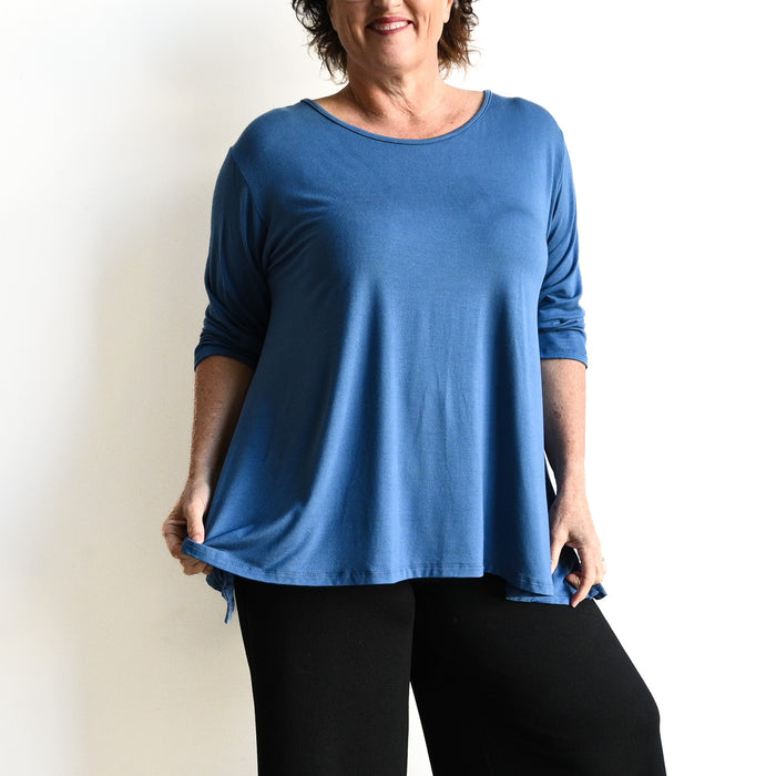 A-Line Tunic Tee by KOBOMO Bamboo - 3/4 Sleeve