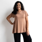 A-Line Tunic Tee by KOBOMO Bamboo - Flutter Sleeve