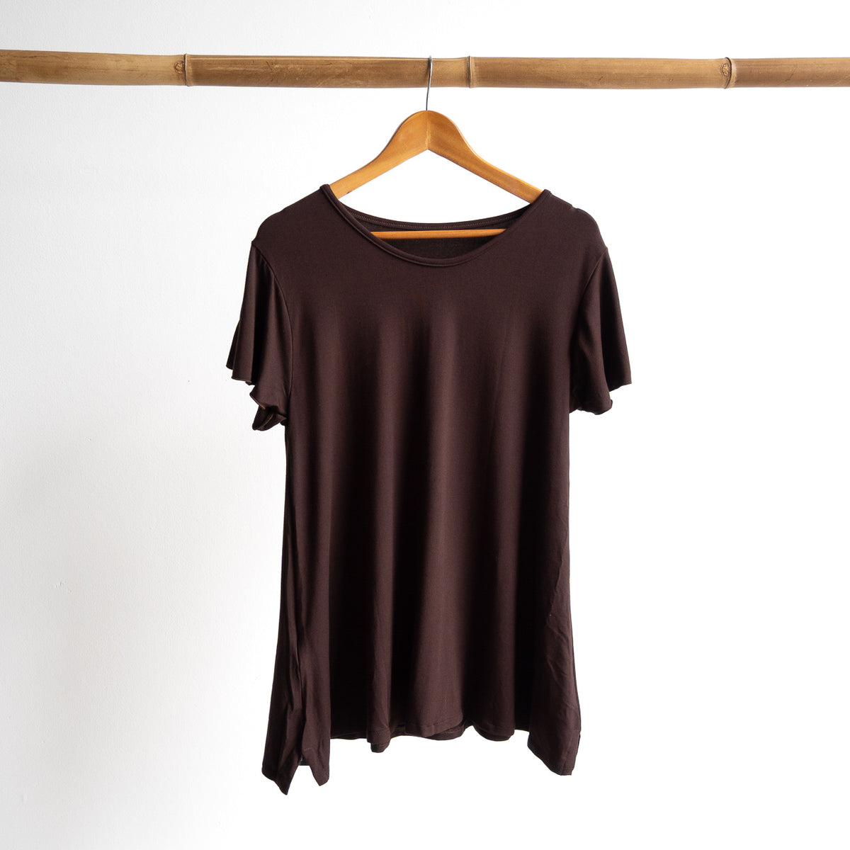 A-Line Tunic Tee by KOBOMO Bamboo - Flutter Sleeve