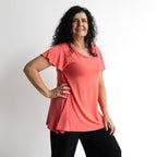A-Line Tunic Tee by KOBOMO Bamboo - Flutter Sleeve