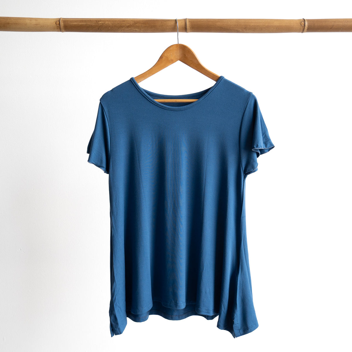 A-Line Tunic Tee by KOBOMO Bamboo - Flutter Sleeve