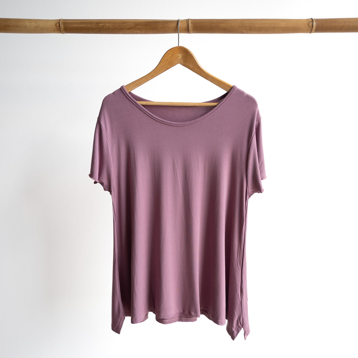 A-Line Tunic Tee by KOBOMO Bamboo - Flutter Sleeve