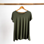 A-Line Tunic Tee by KOBOMO Bamboo - Flutter Sleeve