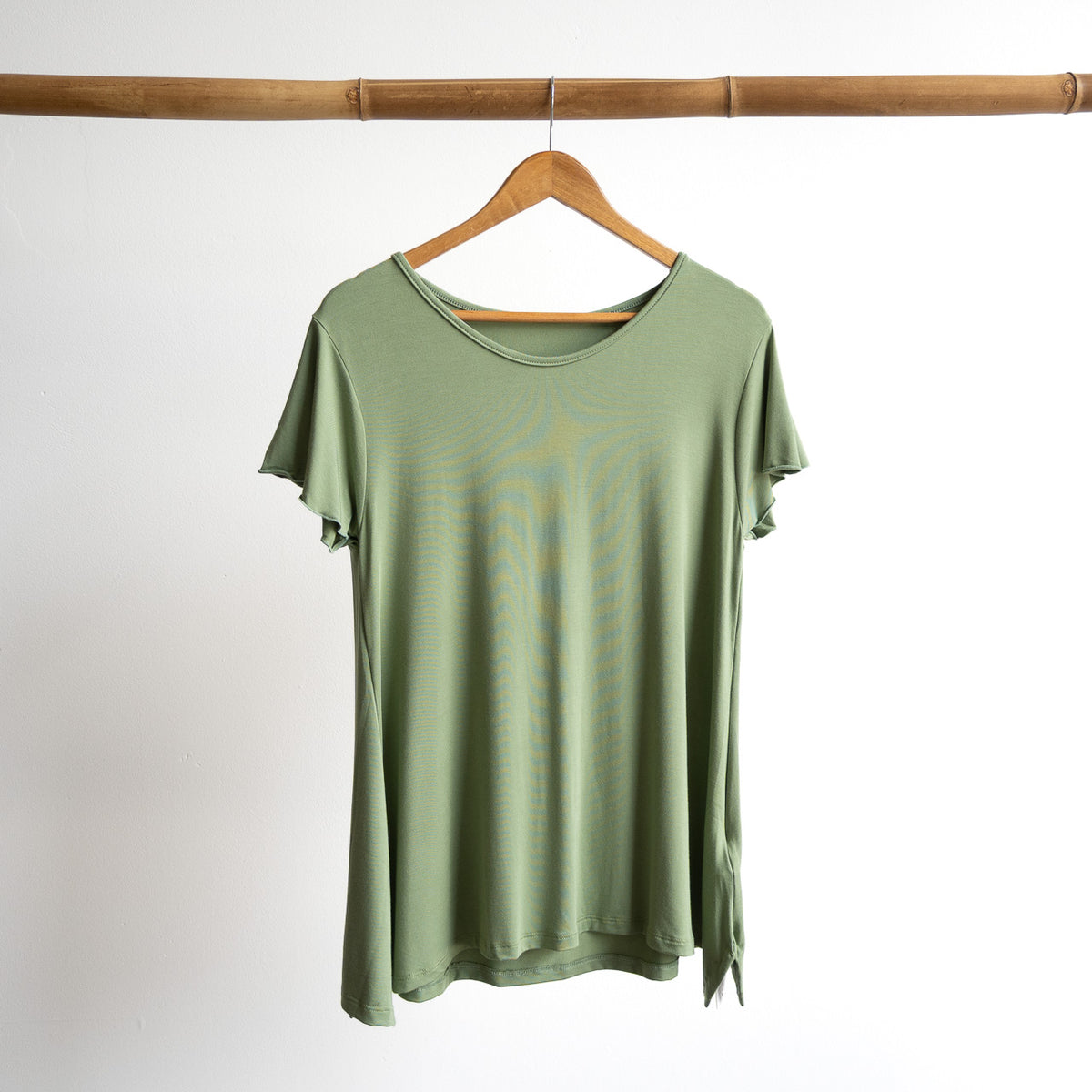 A-Line Tunic Tee by KOBOMO Bamboo - Flutter Sleeve