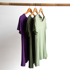 A-Line Tunic Tee by KOBOMO Bamboo - Flutter Sleeve