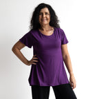 A-Line Tunic Tee by KOBOMO Bamboo - Flutter Sleeve