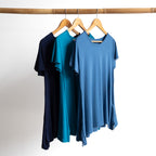 A-Line Tunic Tee by KOBOMO Bamboo - Flutter Sleeve