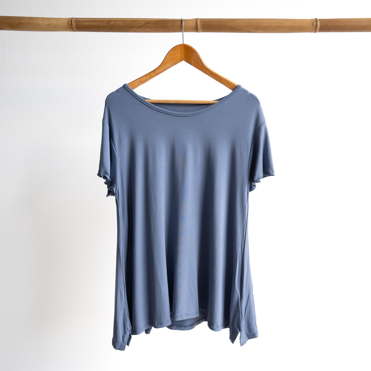 A-Line Tunic Tee by KOBOMO Bamboo - Flutter Sleeve