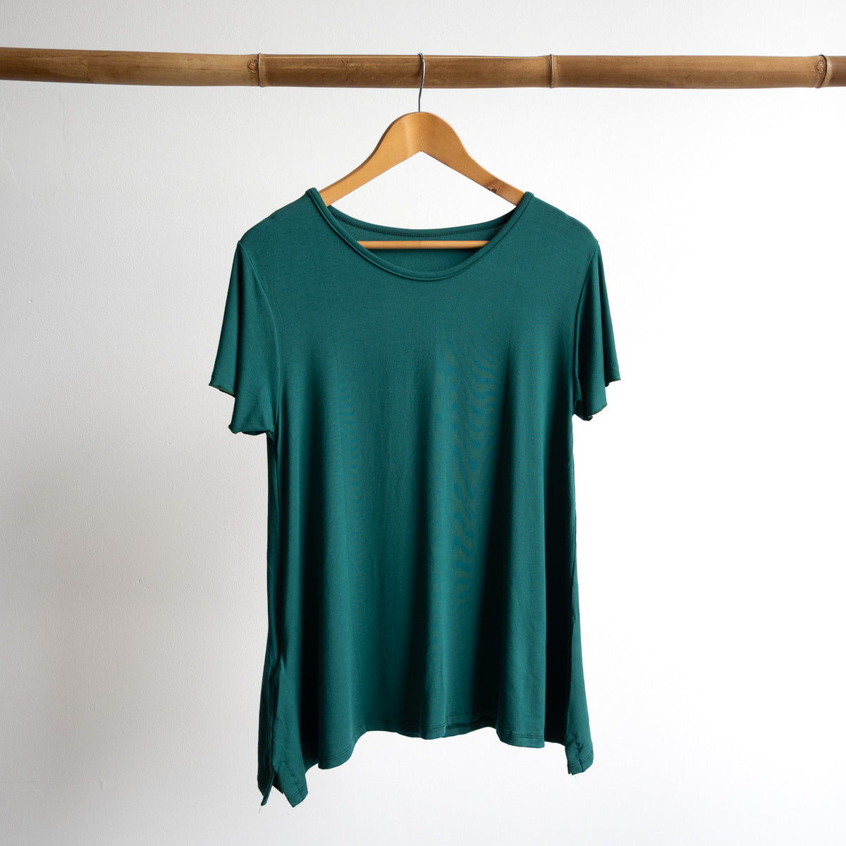 A-Line Tunic Tee by KOBOMO Bamboo - Flutter Sleeve