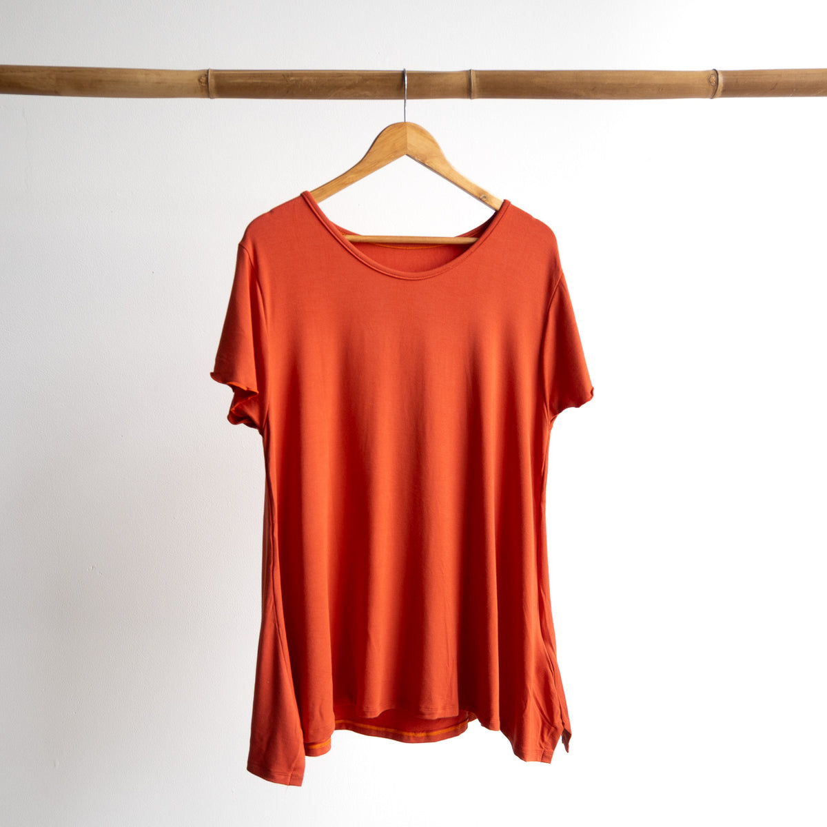 A-Line Tunic Tee by KOBOMO Bamboo - Flutter Sleeve