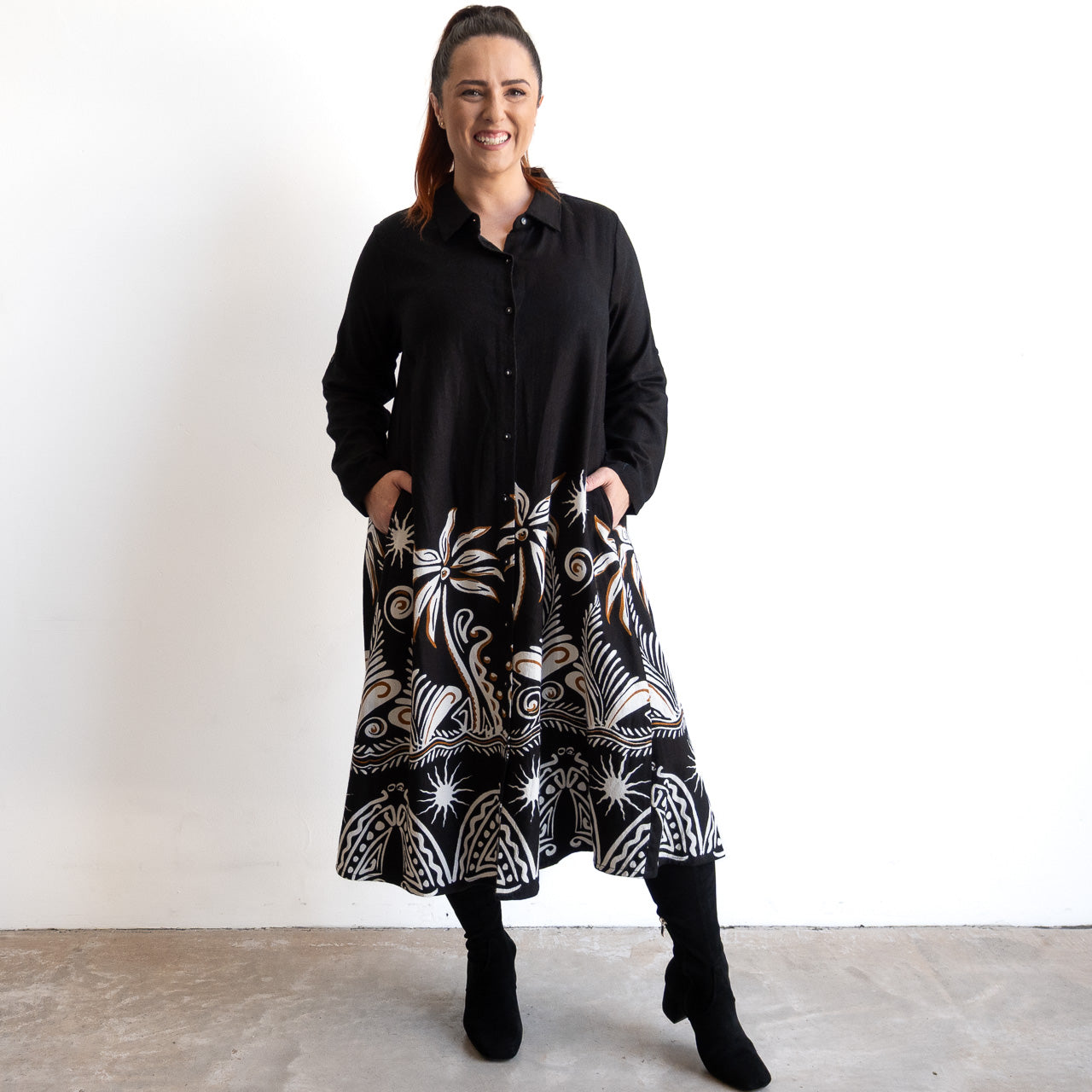 A-line Shirt Dress by Orientique Australia - Indus - 40245